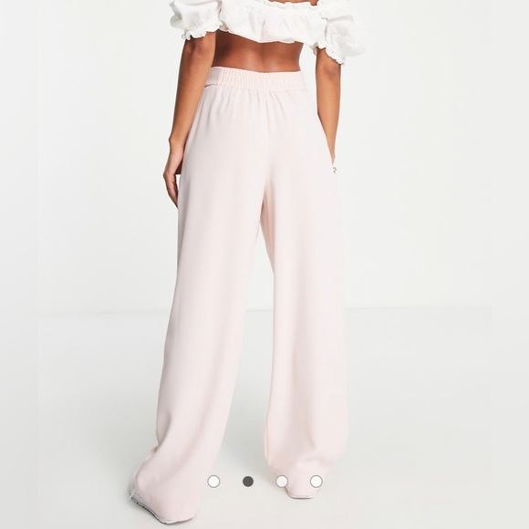River Island Women’s Pink Wide Leg High Waist Tailored Pants Size 14 Work Office - Picture 4 of 14